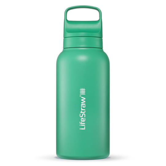 LifeStraw Go Series – Insulated Stainless Steel Water Filter Bottle for Travel and Everyday use removes Bacteria, parasites and microplastics, Improves Taste