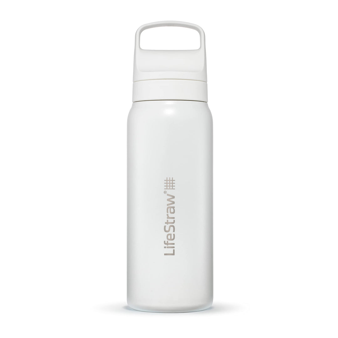 LifeStraw Go Series – Insulated Stainless Steel Water Filter Bottle for Travel and Everyday use removes Bacteria, parasites and microplastics, Improves Taste