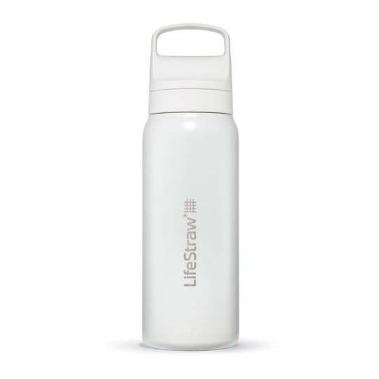 LifeStraw Go Series – Insulated Stainless Steel Water Filter Bottle for Travel and Everyday use removes Bacteria, parasites and microplastics, Improves Taste