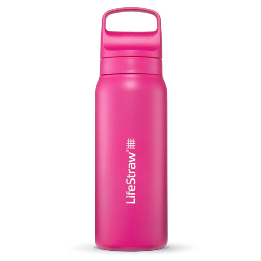 LifeStraw Go Series – Insulated Stainless Steel Water Filter Bottle for Travel and Everyday use removes Bacteria, parasites and microplastics, Improves Taste