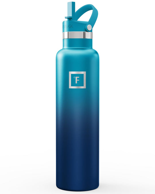 IRON °FLASK Camping &amp; Hiking Hydration Canteen - 24/32 oz with 3 Lids - Insulated Water Bottle with Straw - Double Walled Stainless Steel - Vacuum Leak Proof BPA Free - Travel Sports Gym Flask