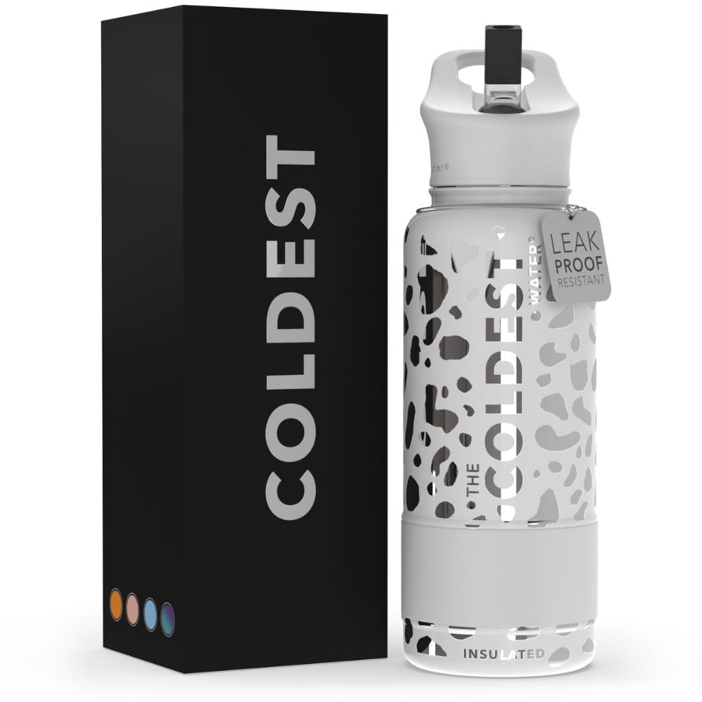 The Coldest Water COLDEST Sports Water Bottle -40 oz (Straw Lid), Leak Proof, Vacuum Insulated Stainless Steel, Hot Cold, Double Walled, Thermo Mug, Metal Canteen (40 oz, Astro Purple)
