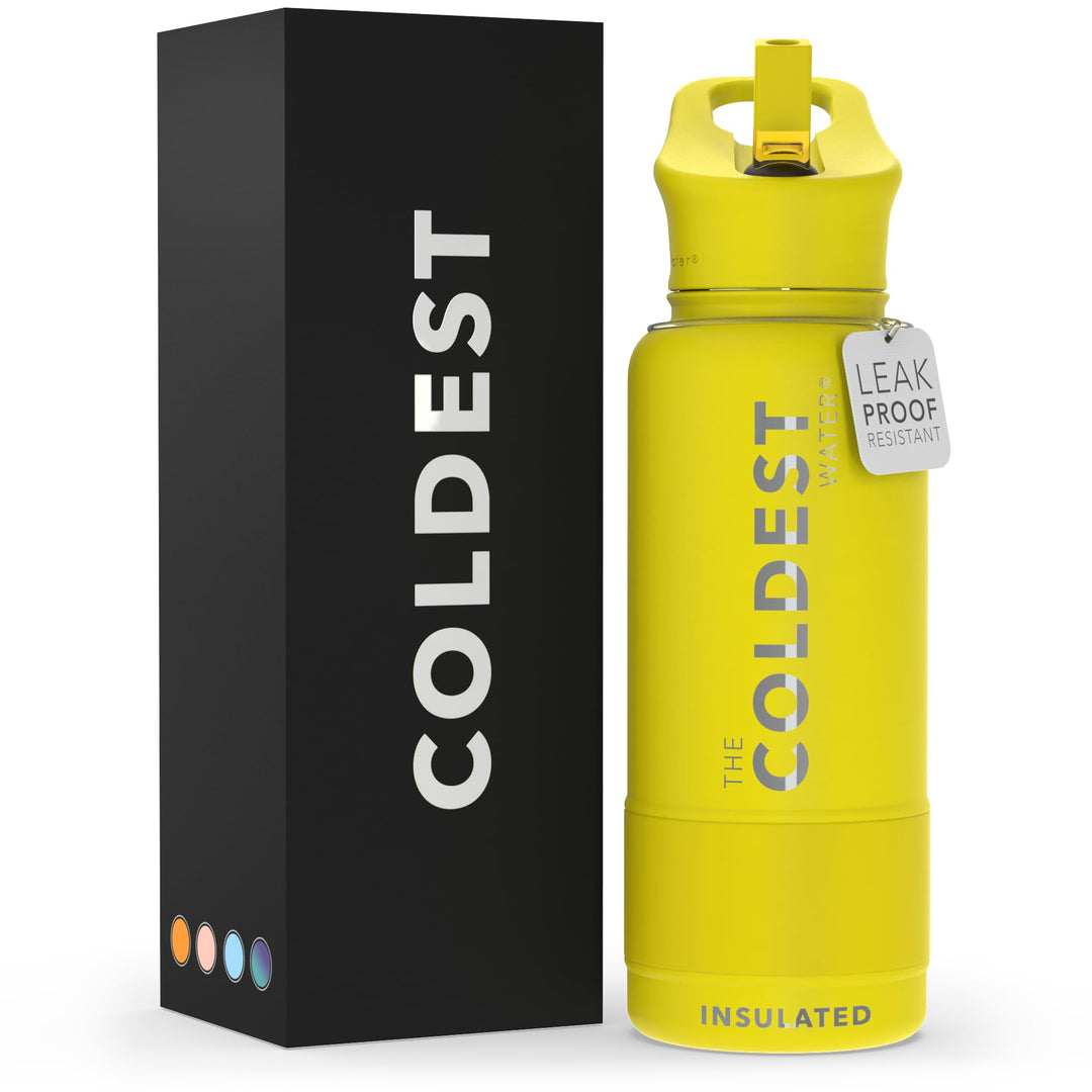The Coldest Water COLDEST Sports Water Bottle -40 oz (Straw Lid), Leak Proof, Vacuum Insulated Stainless Steel, Hot Cold, Double Walled, Thermo Mug, Metal Canteen (40 oz, Astro Purple)