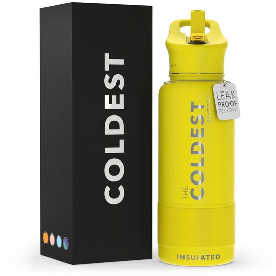 The Coldest Water COLDEST Sports Water Bottle -40 oz (Straw Lid), Leak Proof, Vacuum Insulated Stainless Steel, Hot Cold, Double Walled, Thermo Mug, Metal Canteen (40 oz, Astro Purple)