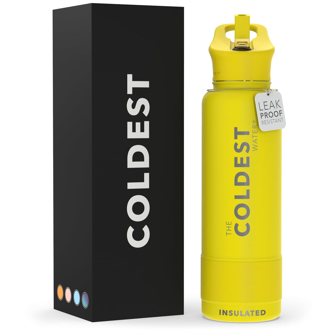 The Coldest Water COLDEST Sports Water Bottle -40 oz (Straw Lid), Leak Proof, Vacuum Insulated Stainless Steel, Hot Cold, Double Walled, Thermo Mug, Metal Canteen (40 oz, Astro Purple)