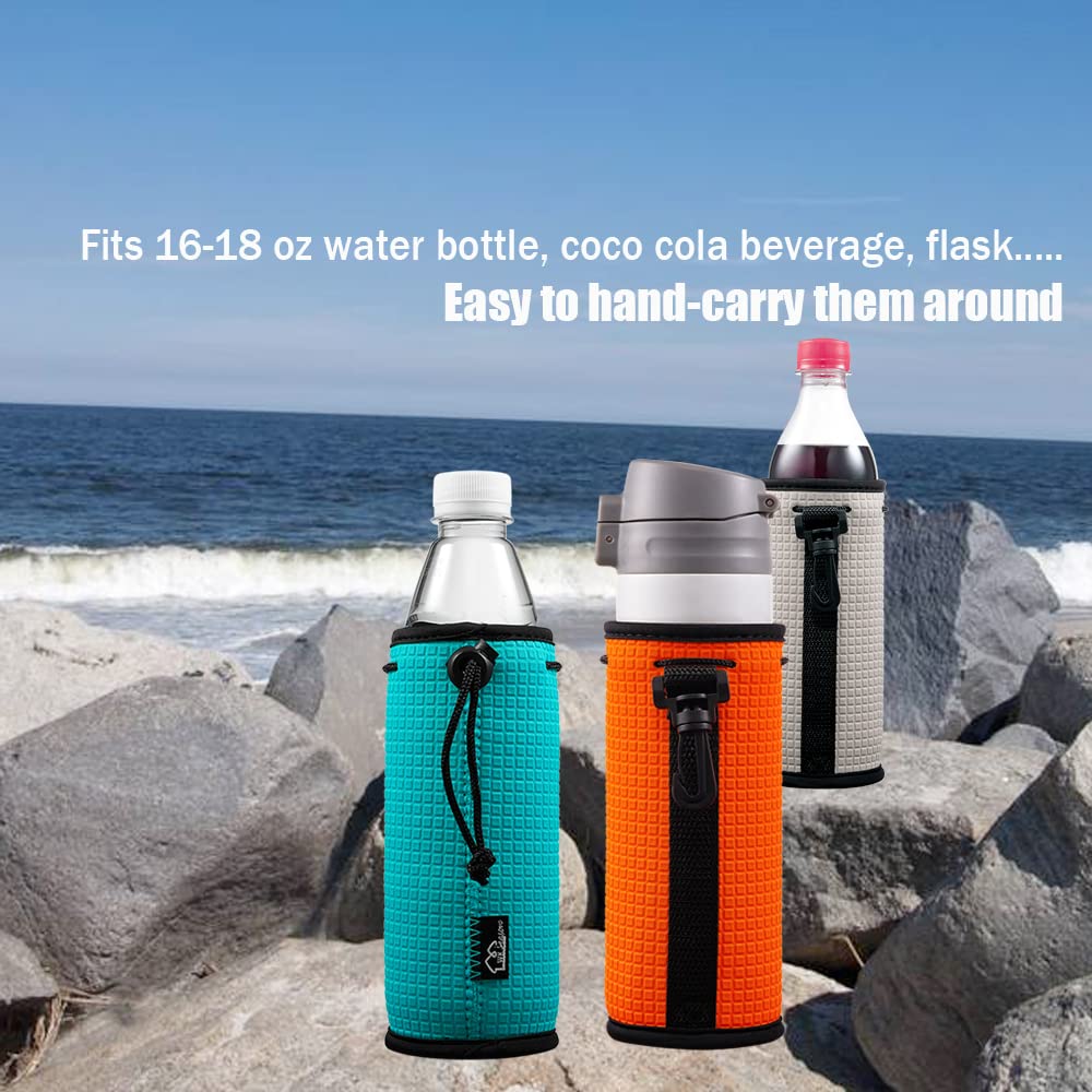 WKieason 16-18oz Neoprene Water Bottle Sleeves Insulators Beverage Berer Bottle Can Sleeves Covers Beer Bottle Coolers Holder Non-slip Neoprene Drink Coolier Sleeves 3PC Pack (Black/Blue/Yellow)