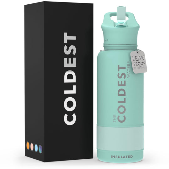 The Coldest Water COLDEST Sports Water Bottle -40 oz (Straw Lid), Leak Proof, Vacuum Insulated Stainless Steel, Hot Cold, Double Walled, Thermo Mug, Metal Canteen (40 oz, Astro Purple)