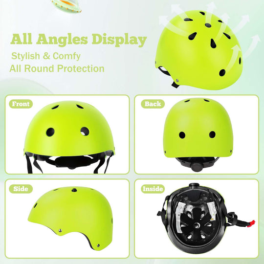 Kids Bike Helmet Set Adjustable Helmet for Ages 3-15 Kids Toddler Boys Girls Youth, Multi-Sport Bicycle Skateboarding Scooter Rollerblade Balance Bike Helmets
