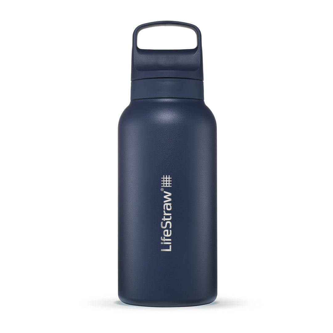 LifeStraw Go Series – Insulated Stainless Steel Water Filter Bottle for Travel and Everyday use removes Bacteria, parasites and microplastics, Improves Taste