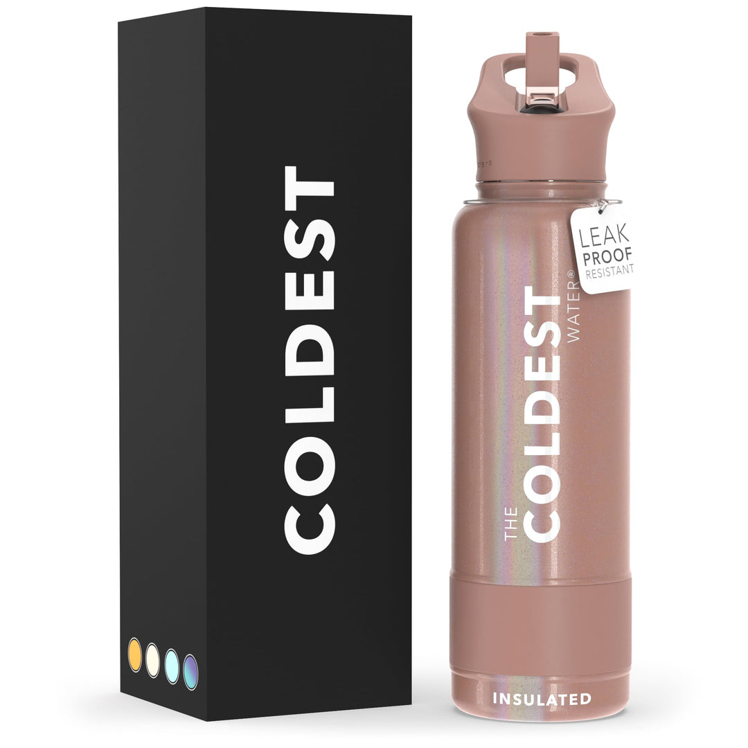 The Coldest Water COLDEST Sports Water Bottle -40 oz (Straw Lid), Leak Proof, Vacuum Insulated Stainless Steel, Hot Cold, Double Walled, Thermo Mug, Metal Canteen (40 oz, Astro Purple)