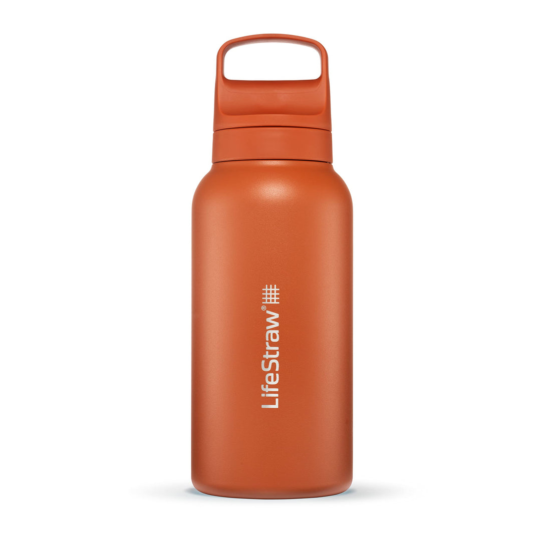 LifeStraw Go Series – Insulated Stainless Steel Water Filter Bottle for Travel and Everyday use removes Bacteria, parasites and microplastics, Improves Taste