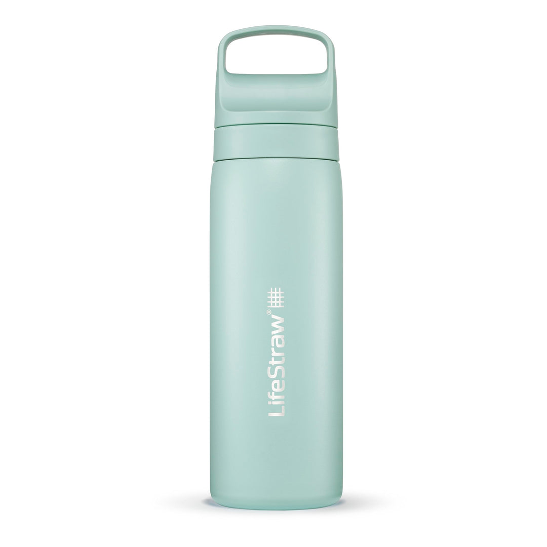 LifeStraw Go Series – Insulated Stainless Steel Water Filter Bottle for Travel and Everyday use removes Bacteria, parasites and microplastics, Improves Taste