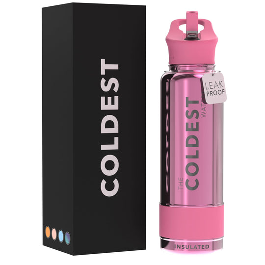 The Coldest Water COLDEST Sports Water Bottle -40 oz (Straw Lid), Leak Proof, Vacuum Insulated Stainless Steel, Hot Cold, Double Walled, Thermo Mug, Metal Canteen (40 oz, Astro Purple)