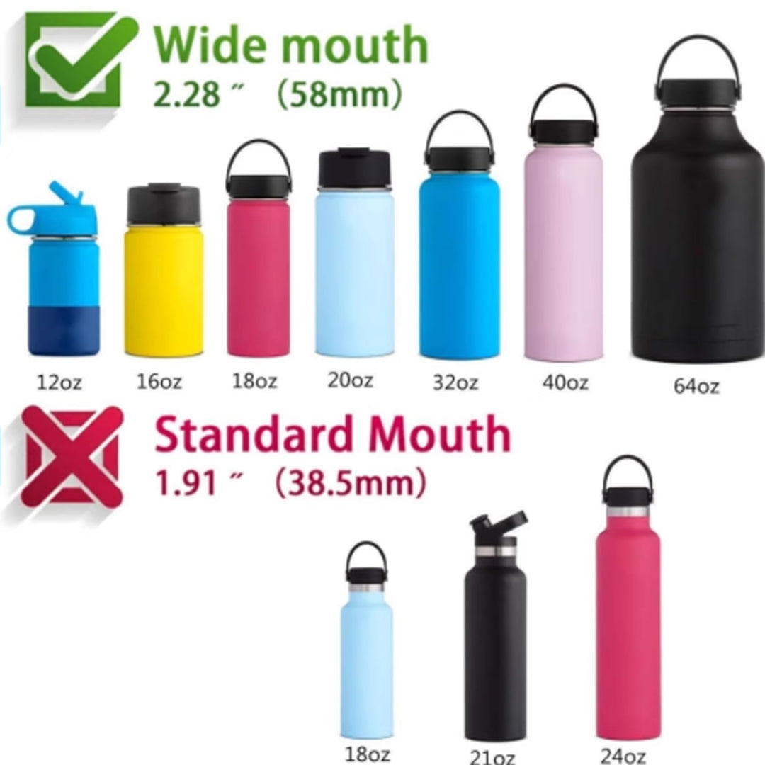 Aurora Spout Lid for Hydro Flask Wide Mouth 12, 16,18,20, 32, 40, 64 OZ Water Bottles Flip Lid for Hydro flask Wide Mouth (Black, 2Pcs)
