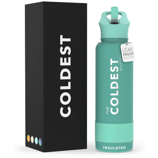 The Coldest Water COLDEST Sports Water Bottle -40 oz (Straw Lid), Leak Proof, Vacuum Insulated Stainless Steel, Hot Cold, Double Walled, Thermo Mug, Metal Canteen (40 oz, Astro Purple)