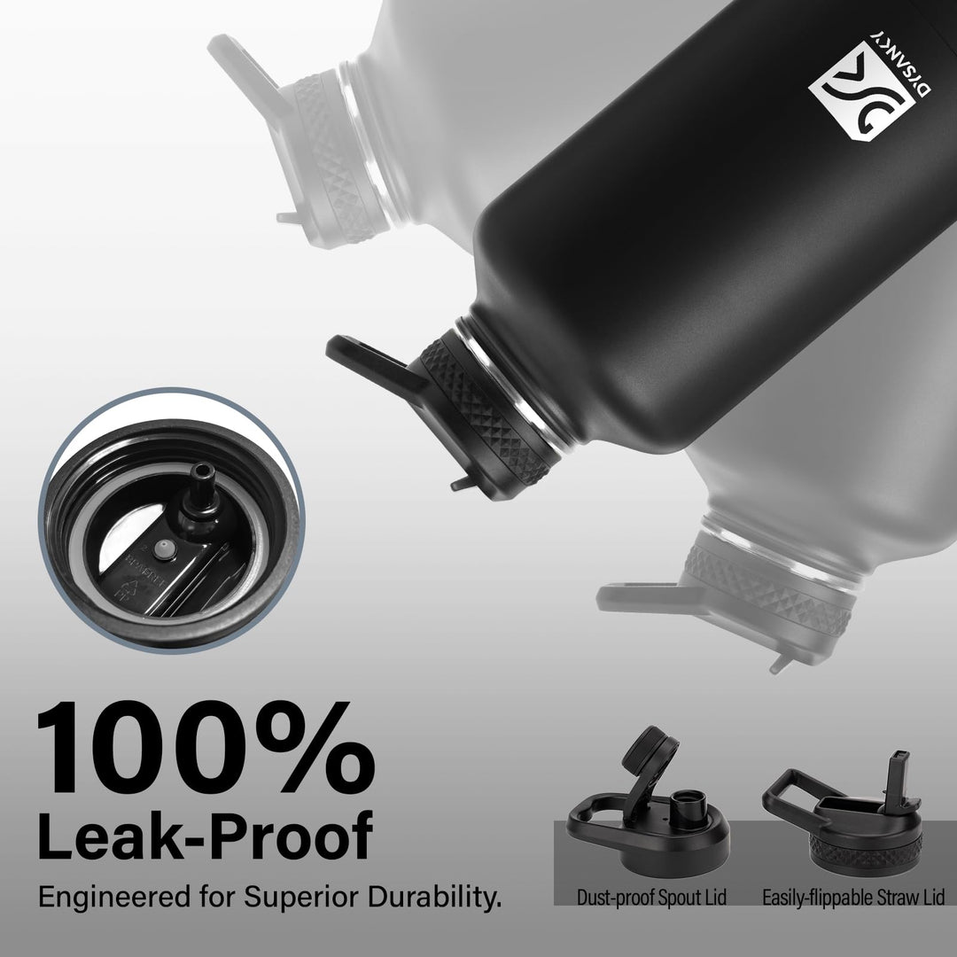 DYSANKY 2L Insulated Water Bottle 64 oz - Multiple Insulation Vacuum Sealed - Portable Sports Half Gallon Metal Water Jug for Outdoor Adventure, Gym, and Daily Use - Leak Proof &amp; Non-BPA 2 Liter