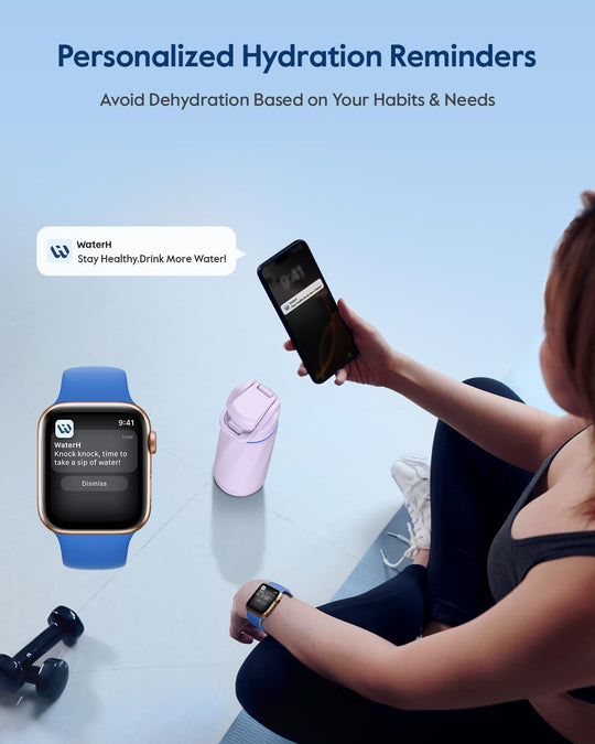 WATERH Boost Smart Water Bottle that Reminds You to Drink, BPA-Free Stainless Steel Vacuum Insulated Bottle, Wide Mouth Water Tracker Bottle with APP, Ideal for Father&