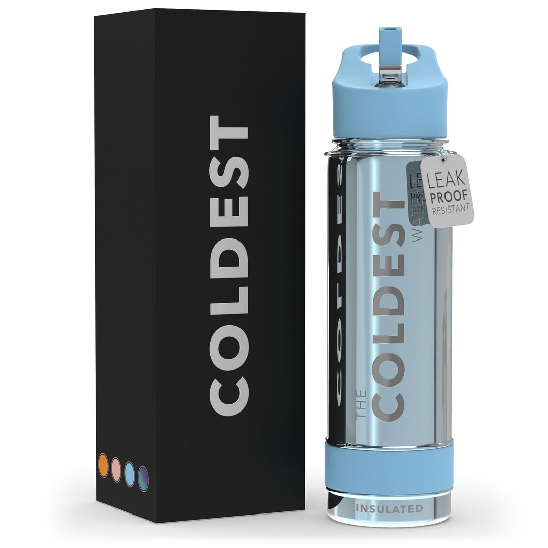The Coldest Water COLDEST Sports Water Bottle -40 oz (Straw Lid), Leak Proof, Vacuum Insulated Stainless Steel, Hot Cold, Double Walled, Thermo Mug, Metal Canteen (40 oz, Astro Purple)
