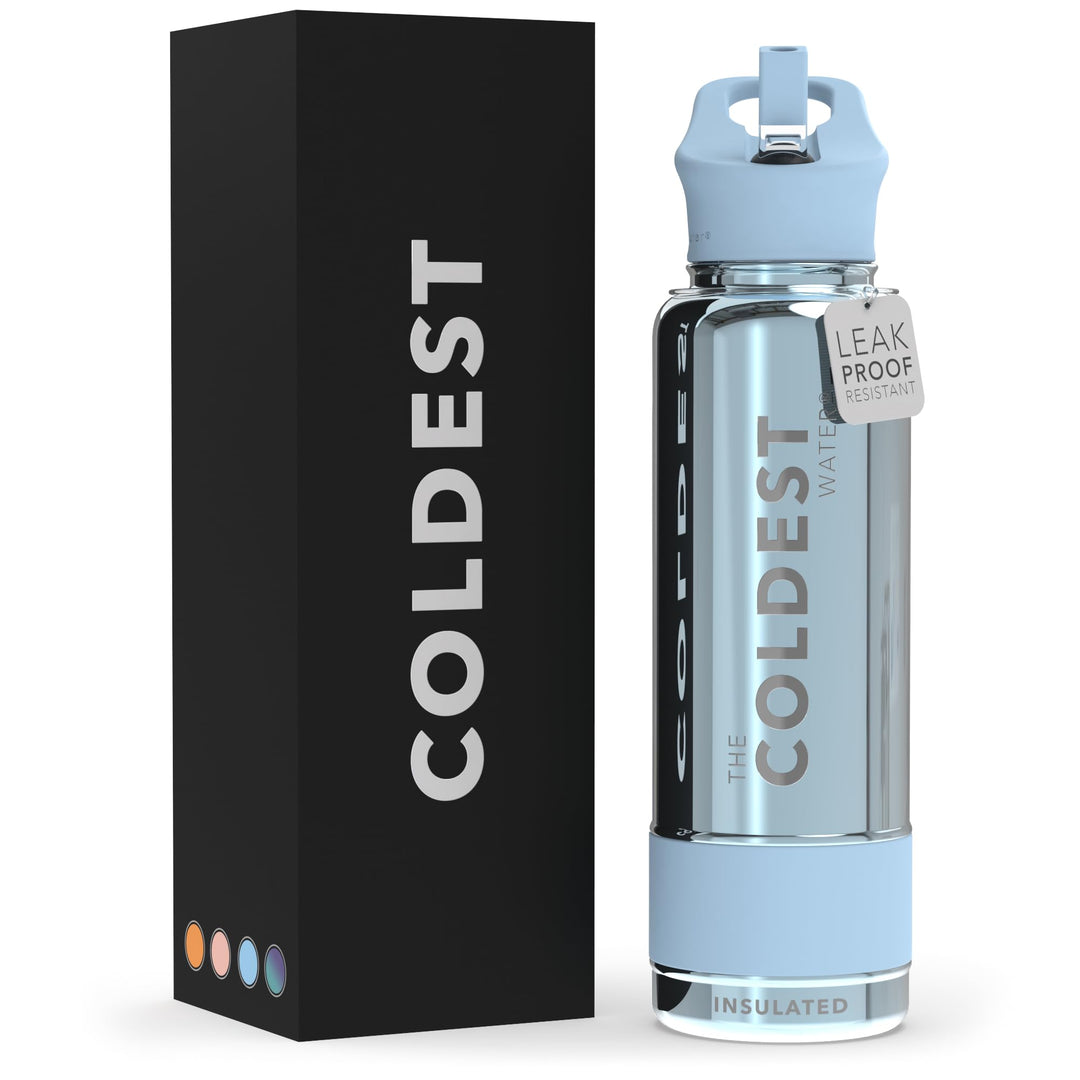 The Coldest Water COLDEST Sports Water Bottle -40 oz (Straw Lid), Leak Proof, Vacuum Insulated Stainless Steel, Hot Cold, Double Walled, Thermo Mug, Metal Canteen (40 oz, Astro Purple)