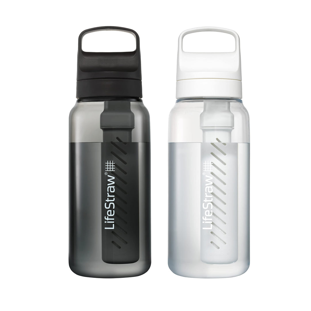LifeStraw Go Series – BPA-Free Water Filter Bottle for Travel and Everyday use removes Bacteria, parasites and microplastics, Improves Taste