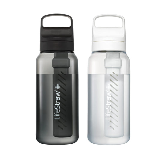 LifeStraw Go Series – BPA-Free Water Filter Bottle for Travel and Everyday use removes Bacteria, parasites and microplastics, Improves Taste