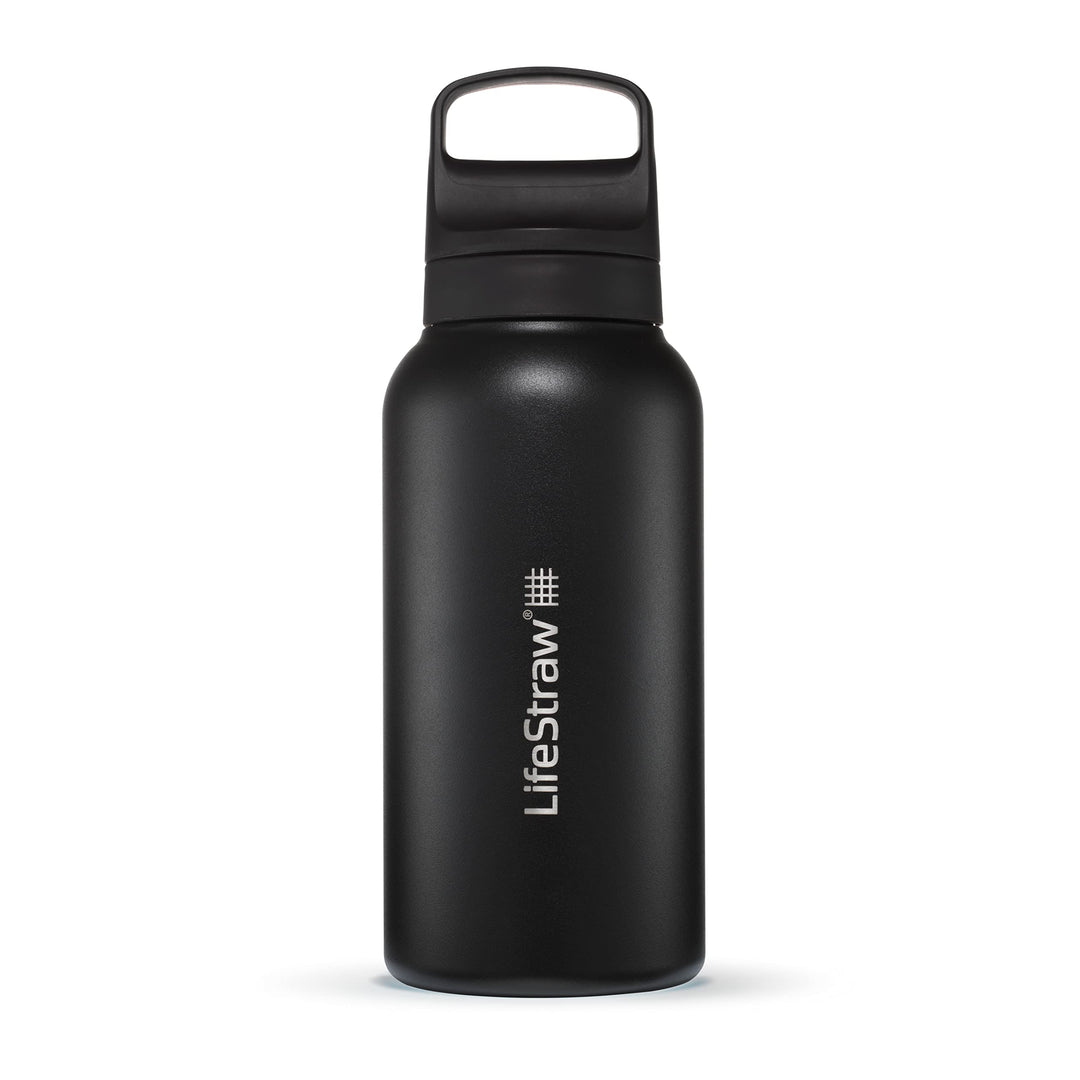 LifeStraw Go Series – Insulated Stainless Steel Water Filter Bottle for Travel and Everyday use removes Bacteria, parasites and microplastics, Improves Taste