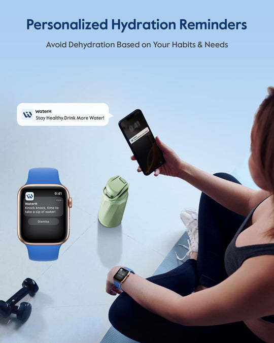 WATERH Boost Smart Water Bottle that Reminds You to Drink, BPA-Free Stainless Steel Vacuum Insulated Bottle, Wide Mouth Water Tracker Bottle with APP, Ideal for Father&