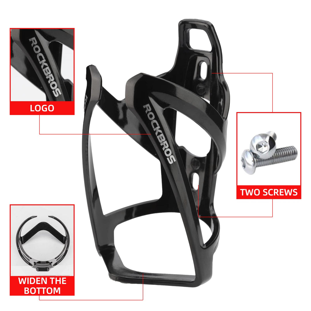 ROCKBROS Bike Water Bottle Holder Ultra-Light Bicycle Bottle Cages with Screws Tool, Universal Bike Cup Holder for Road MTB Mountain Bikes Cycling Accessories（2 Pack）