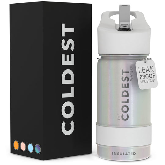 The Coldest Water COLDEST Sports Water Bottle -40 oz (Straw Lid), Leak Proof, Vacuum Insulated Stainless Steel, Hot Cold, Double Walled, Thermo Mug, Metal Canteen (40 oz, Astro Purple)