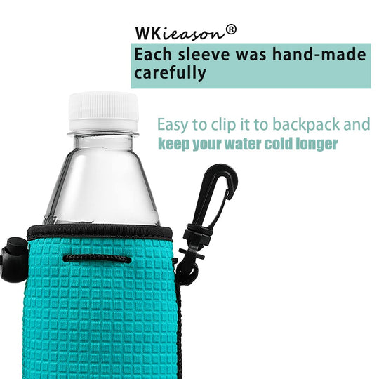 WKieason 16-18oz Neoprene Water Bottle Sleeves Insulators Beverage Berer Bottle Can Sleeves Covers Beer Bottle Coolers Holder Non-slip Neoprene Drink Coolier Sleeves 3PC Pack (Black/Blue/Yellow)