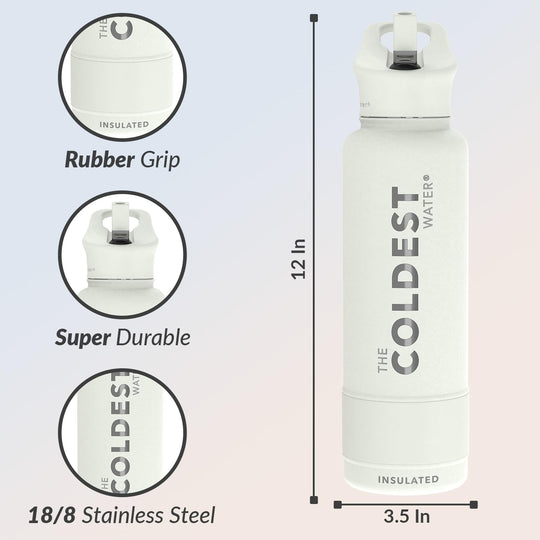 The Coldest Water COLDEST Sports Water Bottle -40 oz (Straw Lid), Leak Proof, Vacuum Insulated Stainless Steel, Hot Cold, Double Walled, Thermo Mug, Metal Canteen (40 oz, Astro Purple)