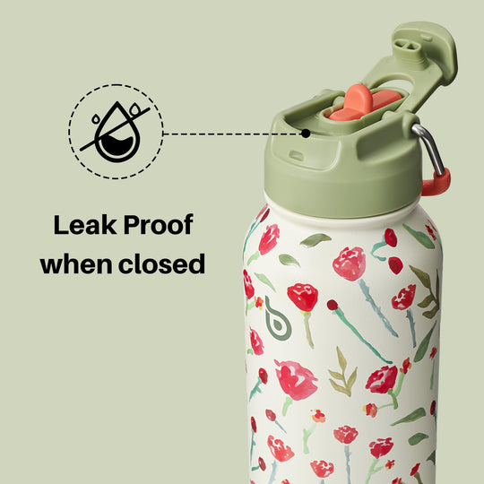 BOTTLE BOTTLE Insulated Water Bottle 950ml(32oz) Stainless Steel Sports Water Bottles with Straw Dual-use Lid Drink Flask Design for Gym with Pill Box (denim beats)