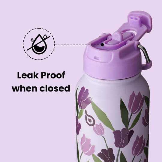 BOTTLE BOTTLE Insulated Water Bottle 950ml(32oz) Stainless Steel Sports Water Bottles with Straw Dual-use Lid Drink Flask Design for Gym with Pill Box (denim beats)