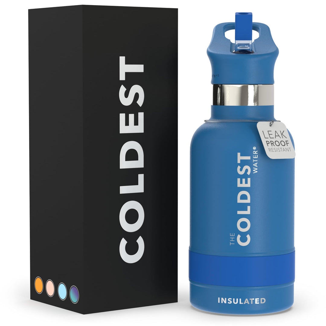 The Coldest Water COLDEST Sports Water Bottle -40 oz (Straw Lid), Leak Proof, Vacuum Insulated Stainless Steel, Hot Cold, Double Walled, Thermo Mug, Metal Canteen (40 oz, Astro Purple)