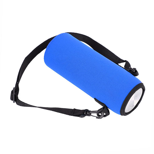 Neoprene Water Bottle Carrier Bag, 1000ML/34OZ Blue Insulated Beverage Bottle Can Sleeves Covers Coolers Holder with Strap