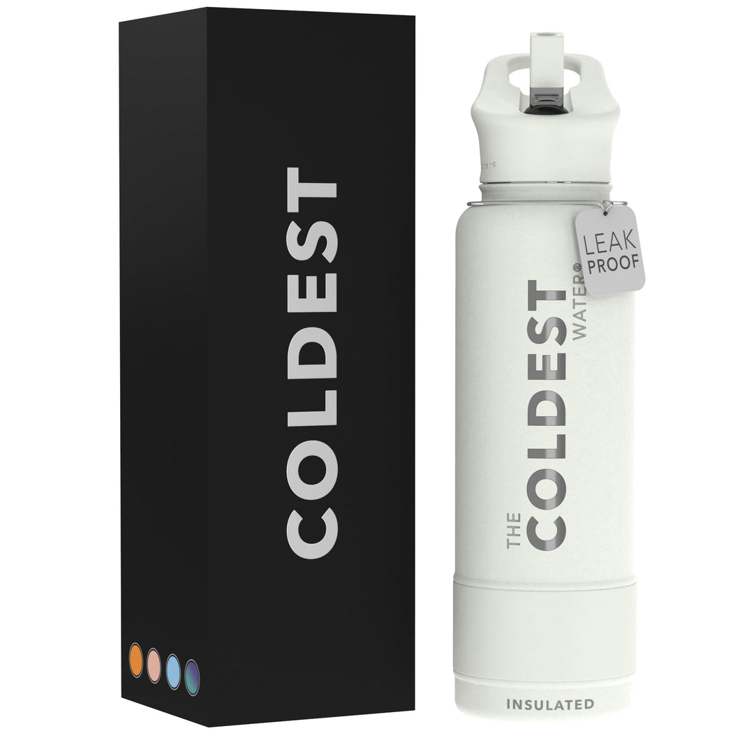 The Coldest Water COLDEST Sports Water Bottle -40 oz (Straw Lid), Leak Proof, Vacuum Insulated Stainless Steel, Hot Cold, Double Walled, Thermo Mug, Metal Canteen (40 oz, Astro Purple)