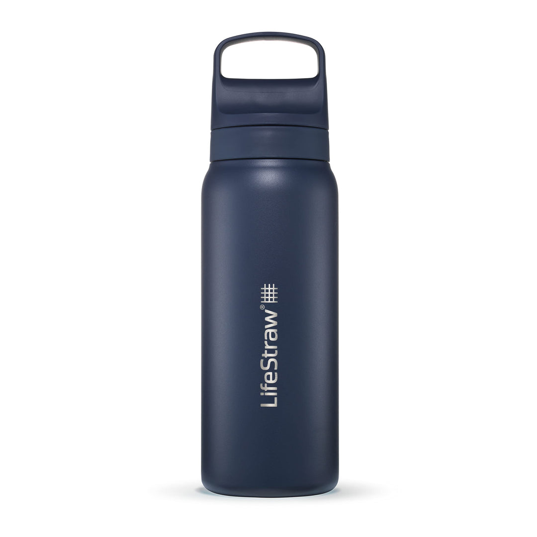 LifeStraw Go Series – Insulated Stainless Steel Water Filter Bottle for Travel and Everyday use removes Bacteria, parasites and microplastics, Improves Taste