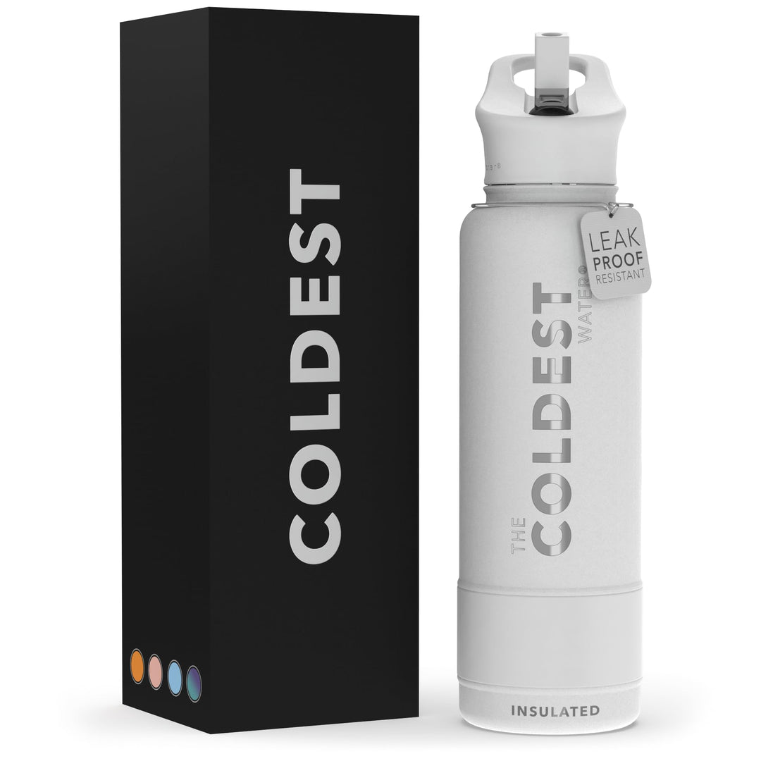The Coldest Water COLDEST Sports Water Bottle -40 oz (Straw Lid), Leak Proof, Vacuum Insulated Stainless Steel, Hot Cold, Double Walled, Thermo Mug, Metal Canteen (40 oz, Astro Purple)
