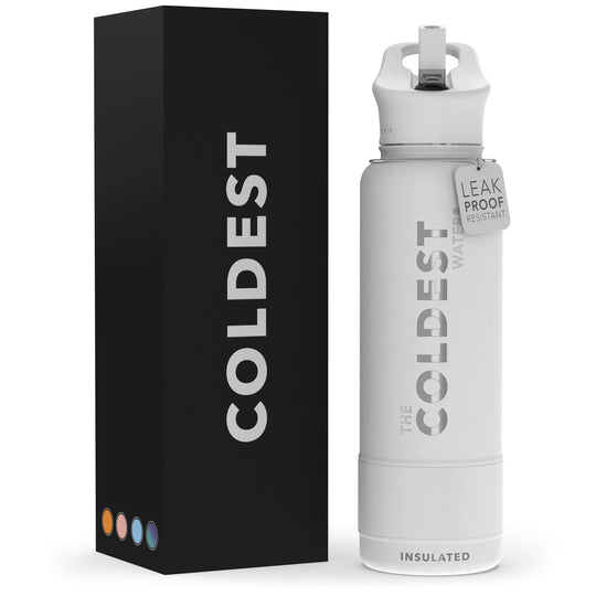 The Coldest Water COLDEST Sports Water Bottle -40 oz (Straw Lid), Leak Proof, Vacuum Insulated Stainless Steel, Hot Cold, Double Walled, Thermo Mug, Metal Canteen (40 oz, Astro Purple)