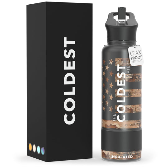 The Coldest Water COLDEST Sports Water Bottle -40 oz (Straw Lid), Leak Proof, Vacuum Insulated Stainless Steel, Hot Cold, Double Walled, Thermo Mug, Metal Canteen (40 oz, Astro Purple)