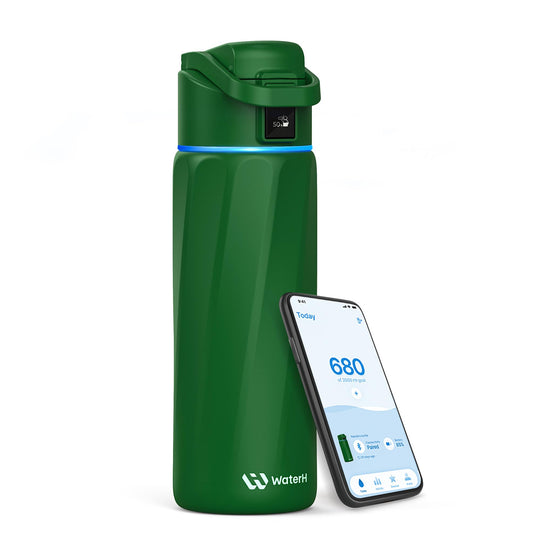 WATERH Boost Smart Water Bottle that Reminds You to Drink, BPA-Free Stainless Steel Vacuum Insulated Bottle, Wide Mouth Water Tracker Bottle with APP, Ideal for Father&