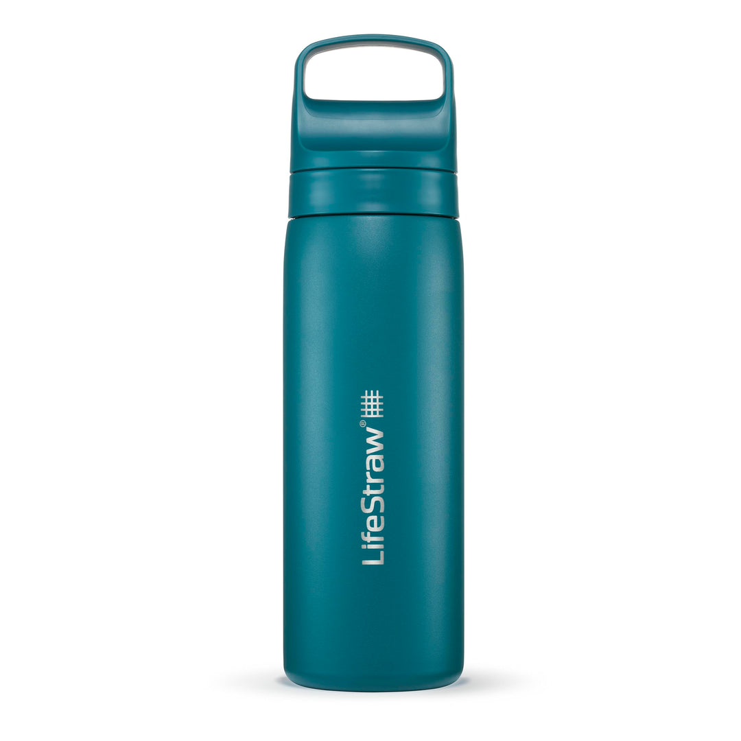 LifeStraw Go Series – Insulated Stainless Steel Water Filter Bottle for Travel and Everyday use removes Bacteria, parasites and microplastics, Improves Taste