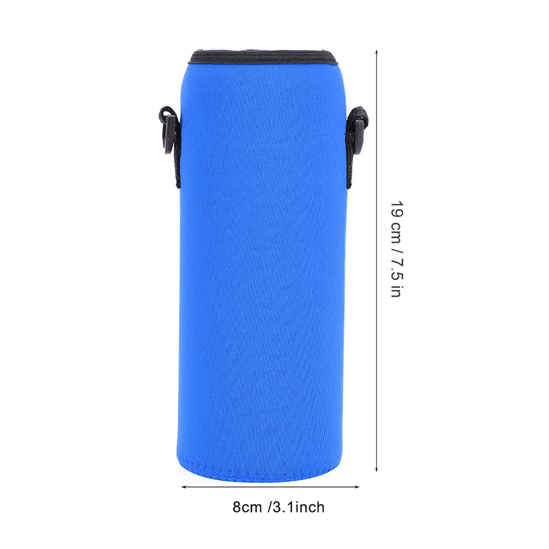 Neoprene Water Bottle Carrier Bag, 1000ML/34OZ Blue Insulated Beverage Bottle Can Sleeves Covers Coolers Holder with Strap
