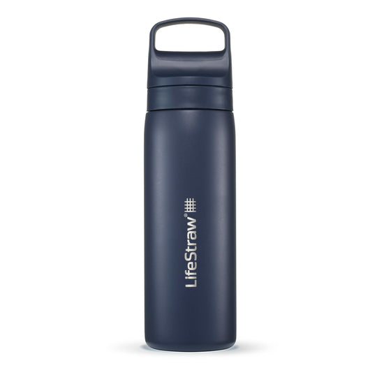 LifeStraw Go Series – Insulated Stainless Steel Water Filter Bottle for Travel and Everyday use removes Bacteria, parasites and microplastics, Improves Taste
