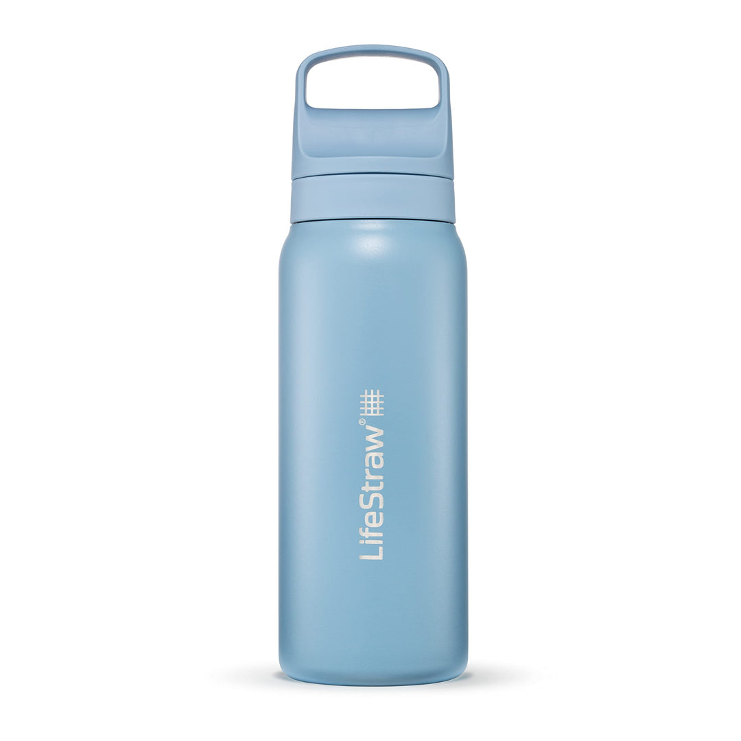 LifeStraw Go Series – Insulated Stainless Steel Water Filter Bottle for Travel and Everyday use removes Bacteria, parasites and microplastics, Improves Taste