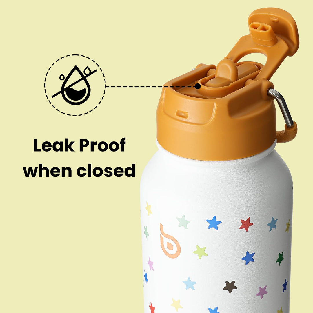 BOTTLE BOTTLE Insulated Water Bottle 950ml(32oz) Stainless Steel Sports Water Bottles with Straw Dual-use Lid Drink Flask Design for Gym with Pill Box (denim beats)