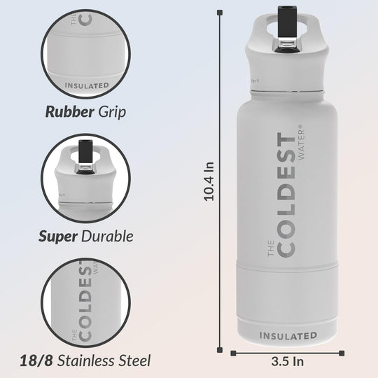 The Coldest Water COLDEST Sports Water Bottle -40 oz (Straw Lid), Leak Proof, Vacuum Insulated Stainless Steel, Hot Cold, Double Walled, Thermo Mug, Metal Canteen (40 oz, Astro Purple)