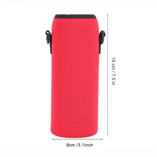 Neoprene Water Bottle Carrier Bag, 1000ML/34OZ Blue Insulated Beverage Bottle Can Sleeves Covers Coolers Holder with Strap