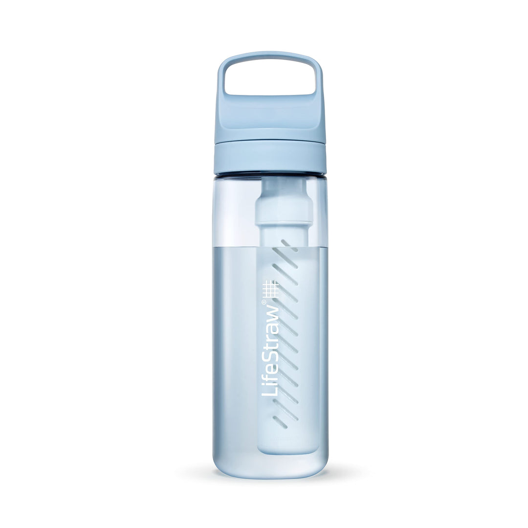 LifeStraw Go Series – BPA-Free Water Filter Bottle for Travel and Everyday use removes Bacteria, parasites and microplastics, Improves Taste
