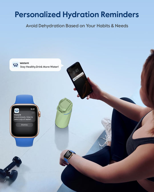 WATERH Boost Smart Water Bottle that Reminds You to Drink, BPA-Free Stainless Steel Vacuum Insulated Bottle, Wide Mouth Water Tracker Bottle with APP, Ideal for Father&